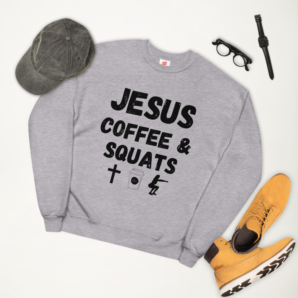 Jesus Coffee Squats fleece sweatshirt