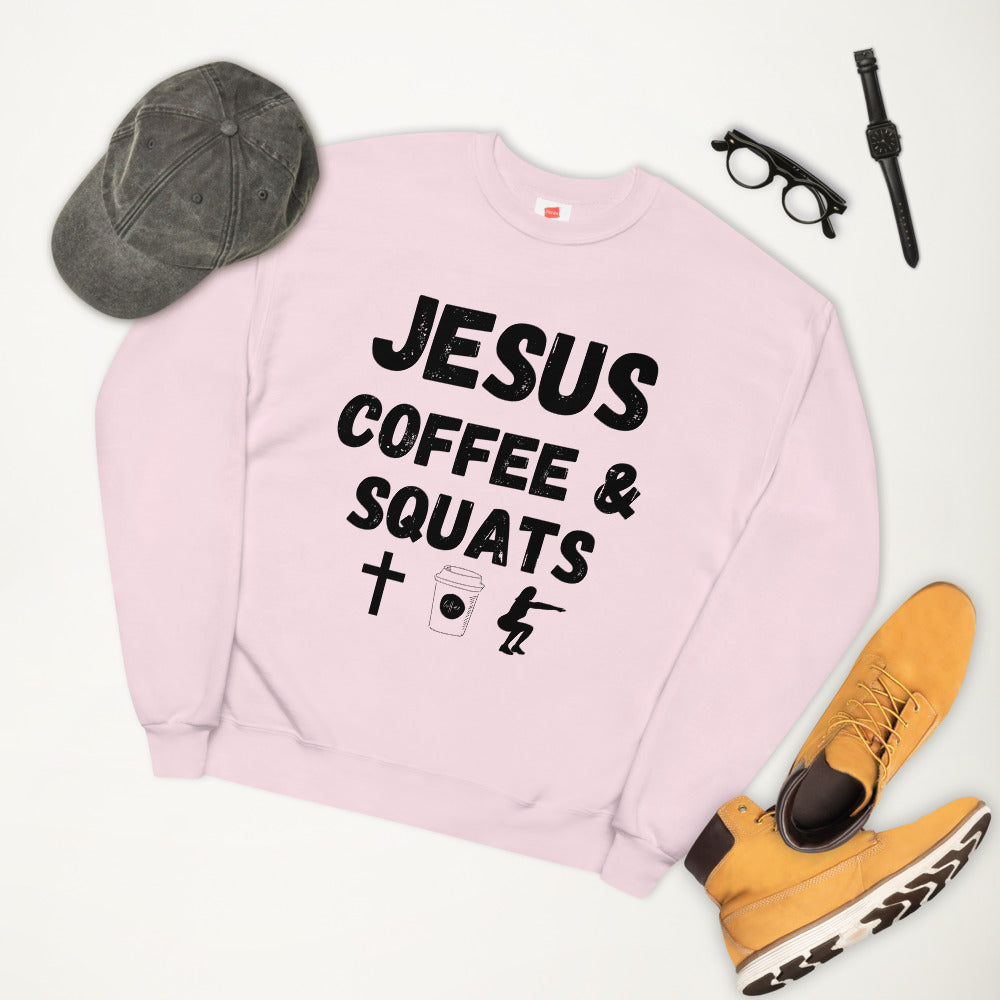 Jesus Coffee Squats fleece sweatshirt