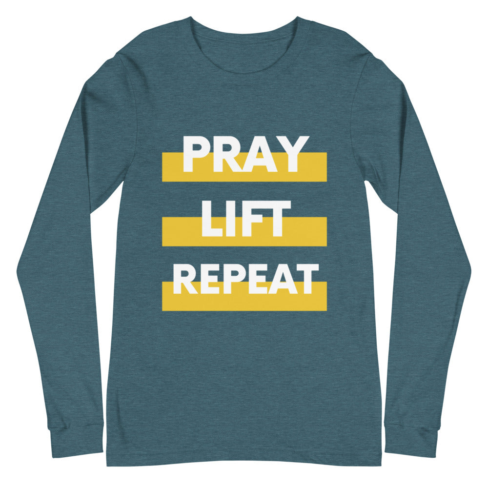 Unisex Long Sleeve Pray Lift Repeat Tee