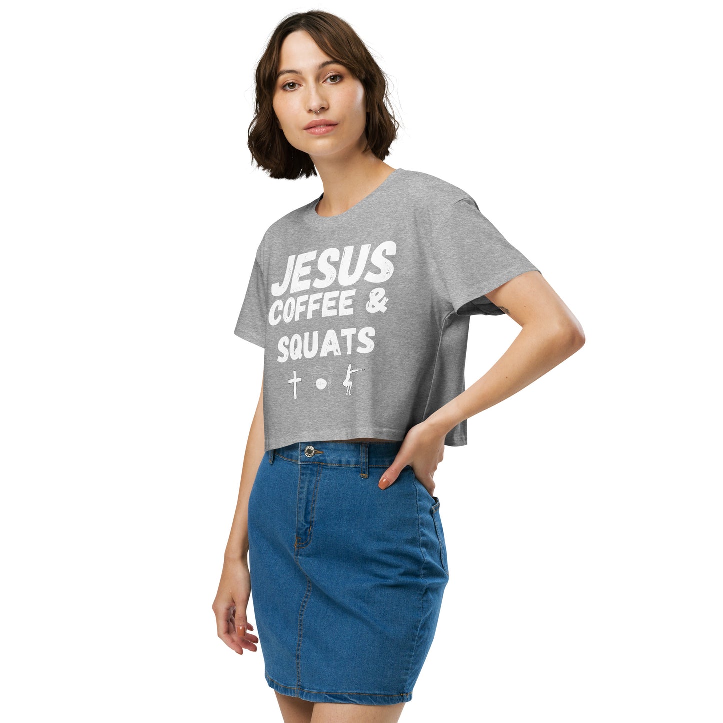 Jesus Coffee Squats Women’s Crop Top