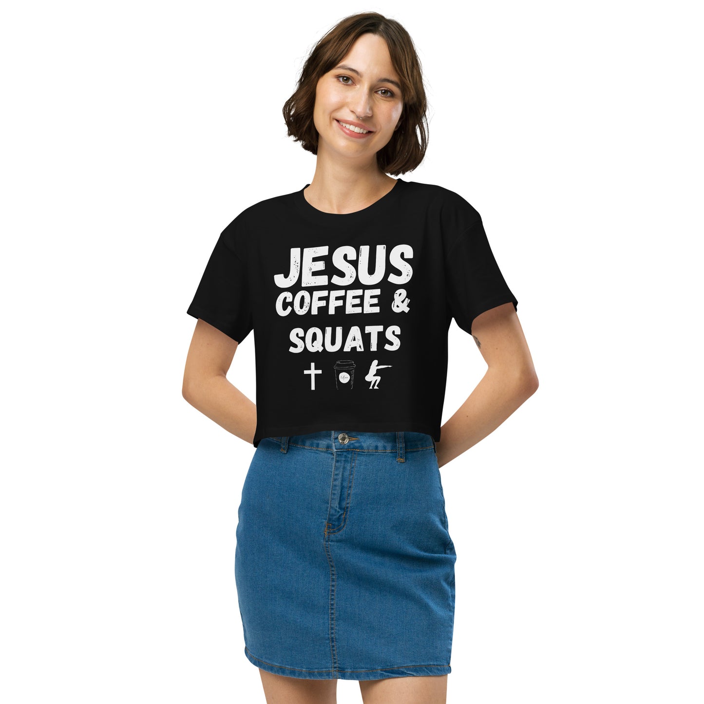 Jesus Coffee Squats Women’s Crop Top