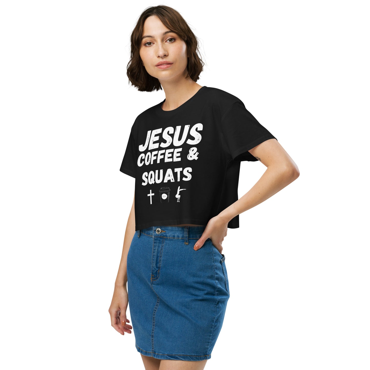 Jesus Coffee Squats Women’s Crop Top