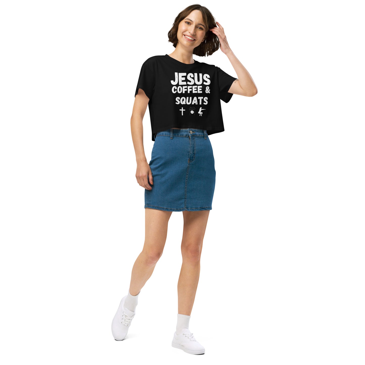 Jesus Coffee Squats Women’s Crop Top