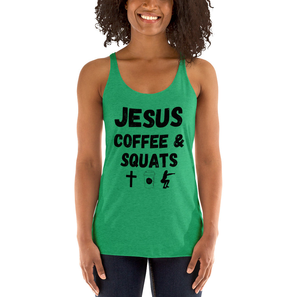 Jesus Coffee Squats Women's Racerback Tank